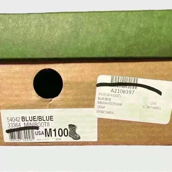 NIB MINI MELISSA Rain/Snow Boots II Blue - Size 10 - Picture 4 of 11